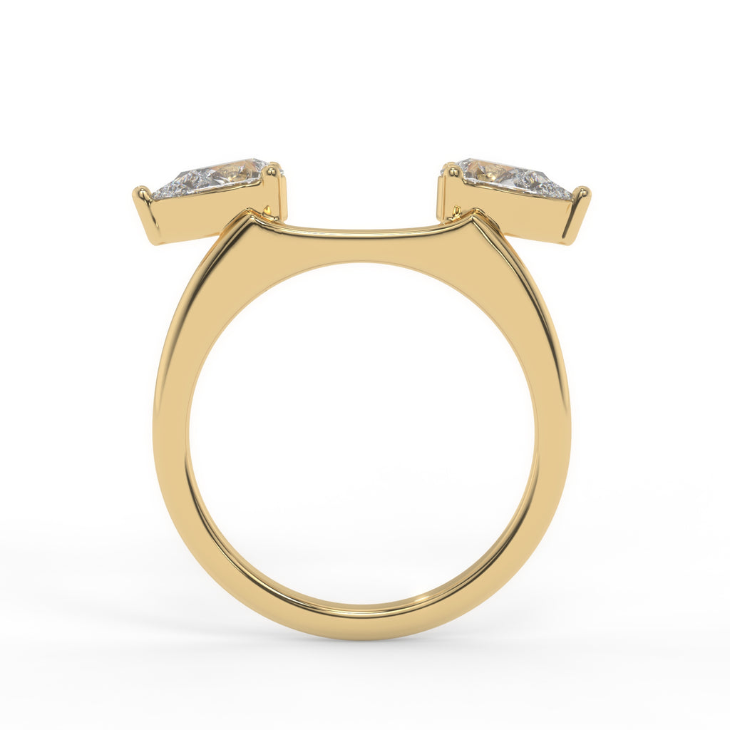 Pear-Shaped Double Diamond Enhancer Band