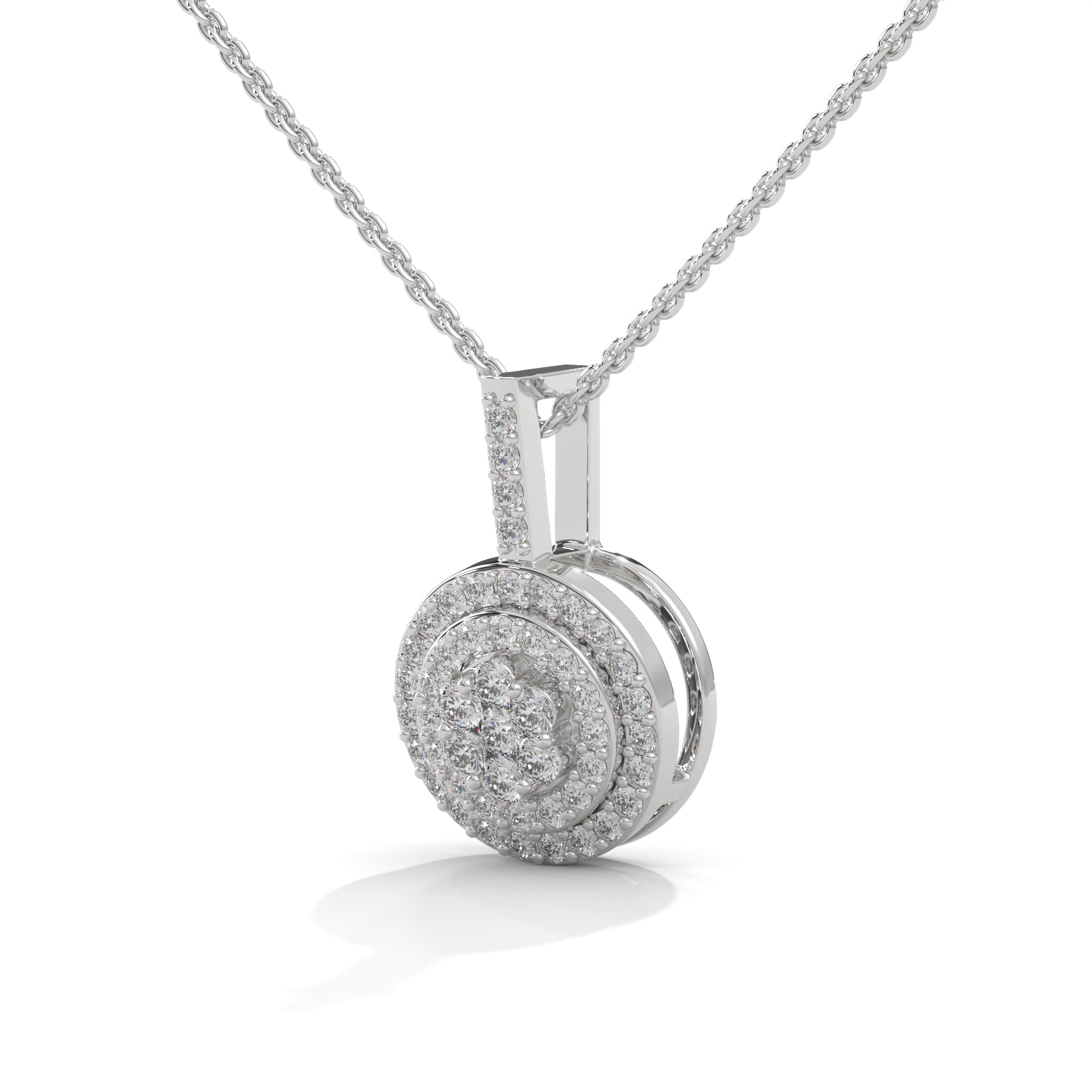 pendant with double halo setting