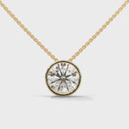 Round Cut LabGrown Diamond Solitaire Pendant with Bezel Set

