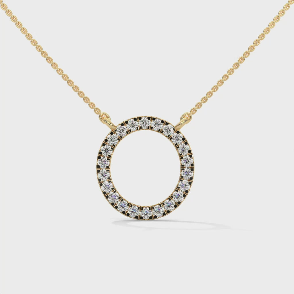 Circle Pendant with Lab Diamond