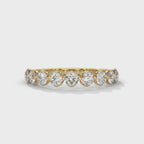 Nine Round Cut Moissanite Half Eternity Band 10K Gold

