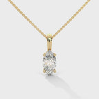 Four Prong Oval Diamond Necklace
