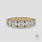 Seven Stone Round Brilliant Cut Moissanite Wedding Band5