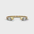 Stylish Marquise Moissanite Open Wrap Wedding Band