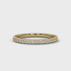 dainty round moissanite gold wedding band in 14K Gold


