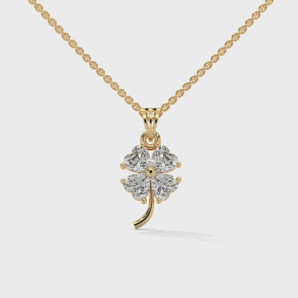 Four Heart Diamond Pendant in 10K gold