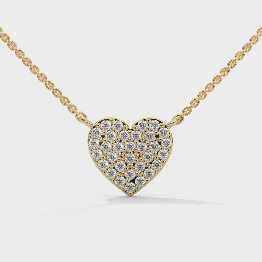 Round Diamond Pendant with Chain 10K