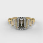 Five Emerald Cut Lab Grown Diamond Engagement Ring