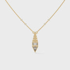 unique tie-shaped pendant witha gold chain