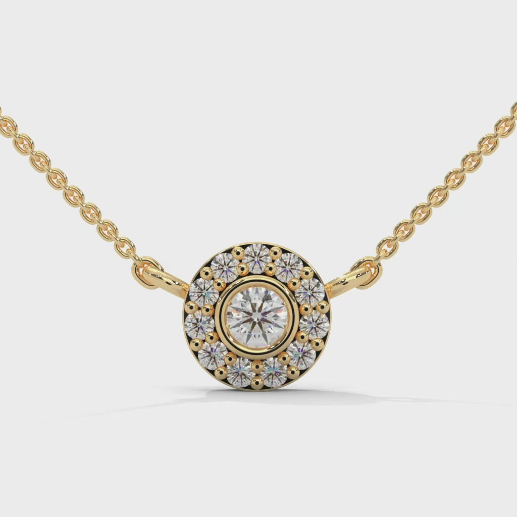 Solitaire Diamond Necklace with Bezel Setting