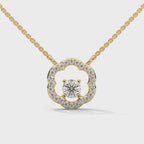 Round Diamond Floral Pendant in 10k Gold