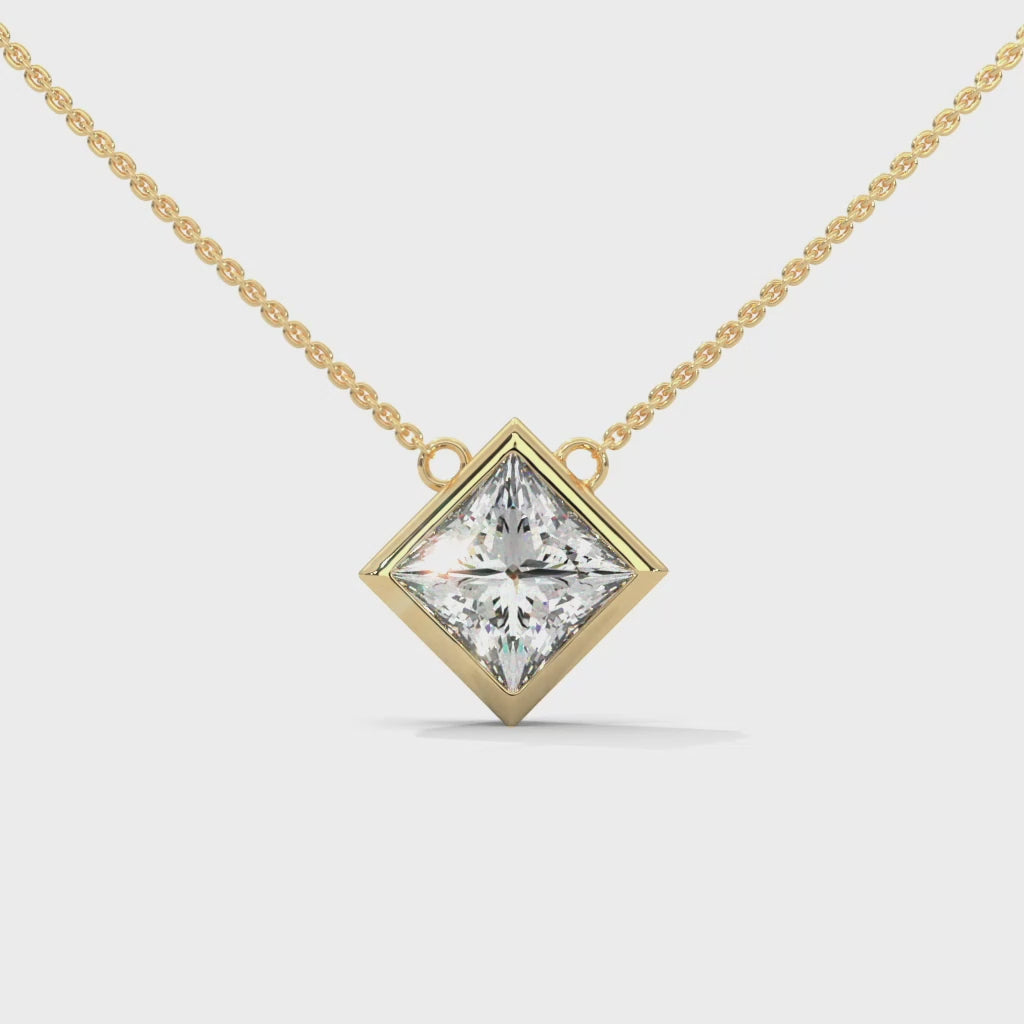 bezel diamond pendant