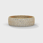 Round Cut Multi-Row Moissanite Pave Eternity Band in 10K gold