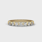 7 Stone Moissanite Half Eternity Band In 18K Gold