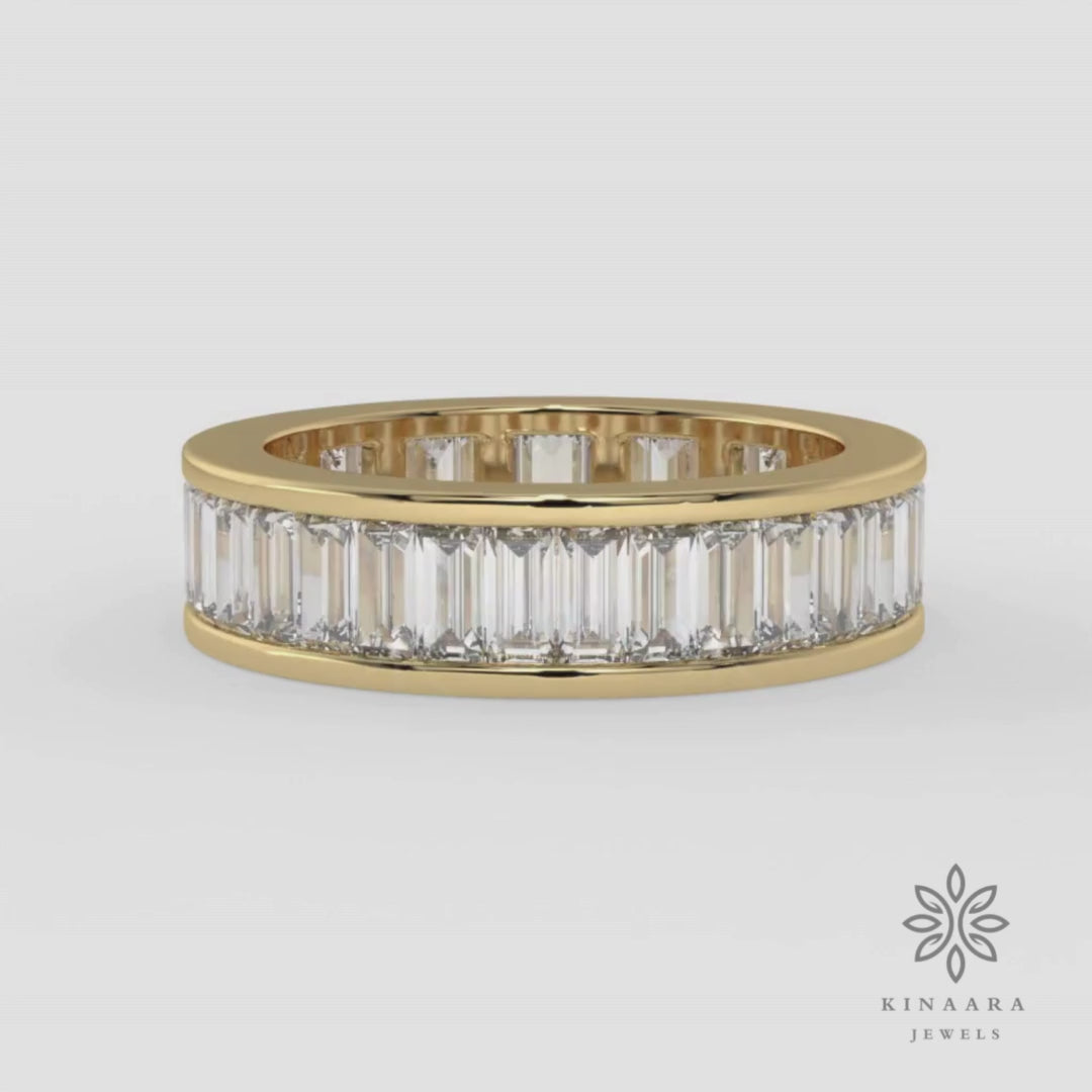 baguette cut full eternity moissanite wedding band4