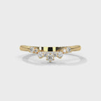 round cut moissanite curved half eternity band in Gold