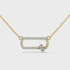 lab-grown diamonds on a gold chain
