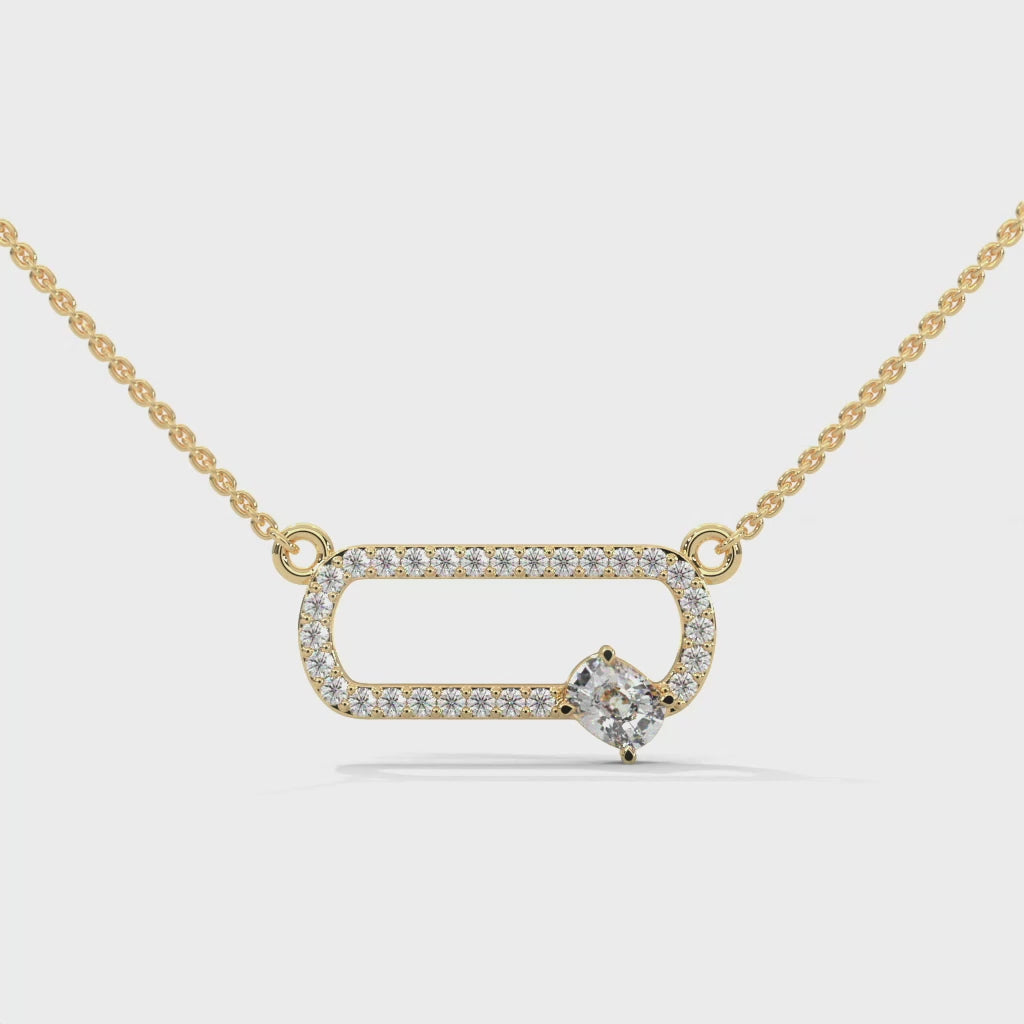 lab-grown diamonds on a gold chain