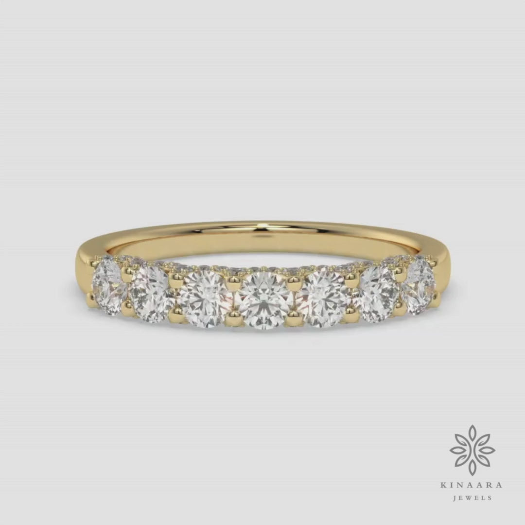 lab grown diamond hidden halo half eternity wedding band6