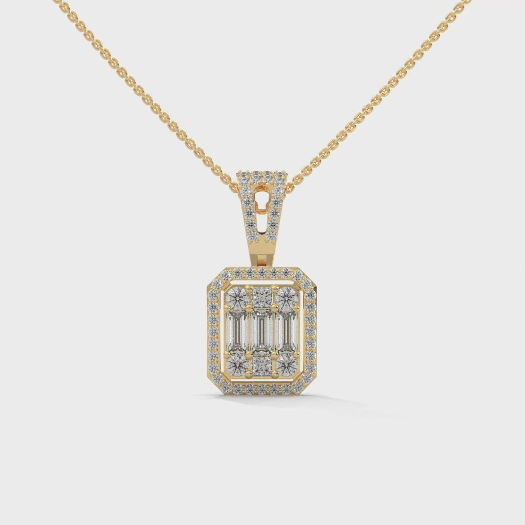 Cluster Diamond Pendant in 14k Gold


