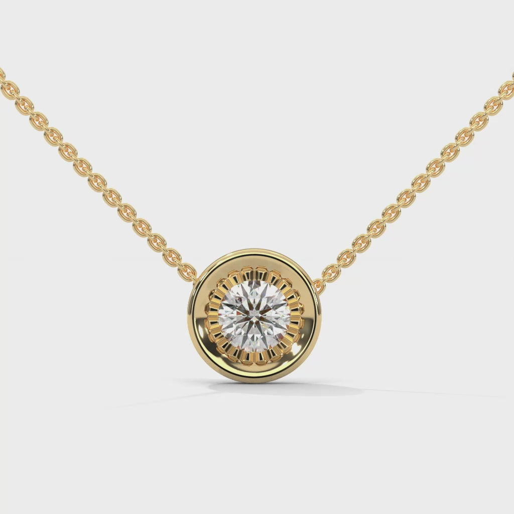 Round Cut Bezel Set Diamond Jewelry

