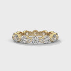 Rose Gold Moissanite Eternity Band with Alternating Design in 10K Gold