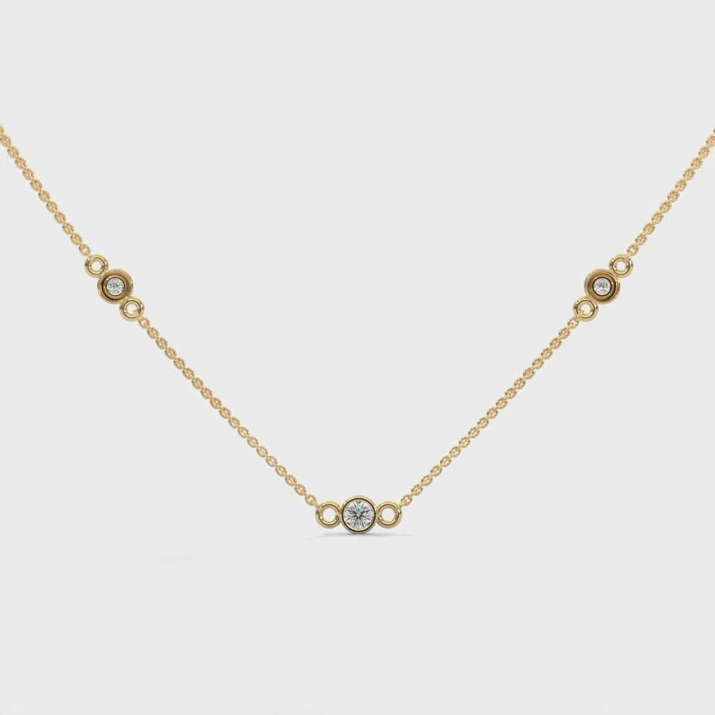 Round Cut Diamond Pendant 14K

