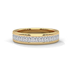 Princess Cut Moissanite Half Eternity Band with Channel Set