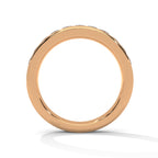 princess cut diamond wedding band in 10K Rose gold