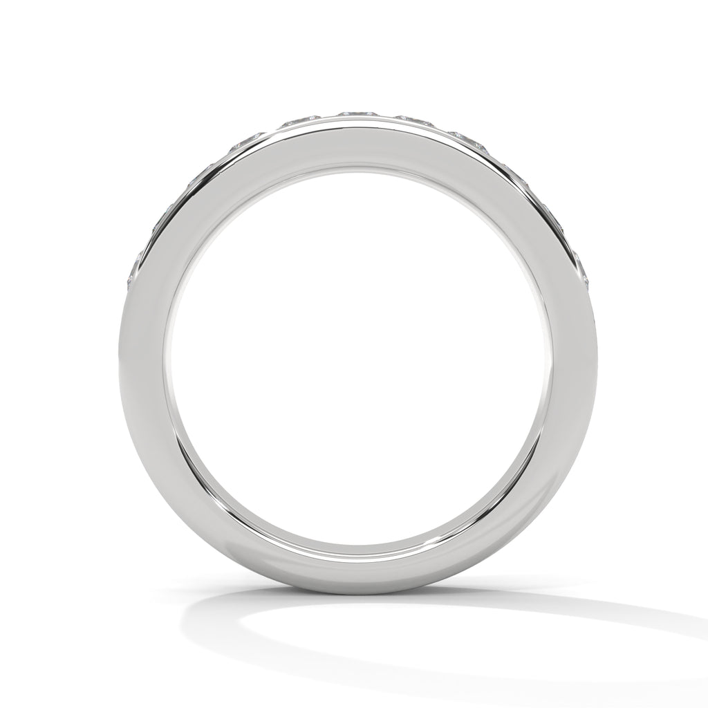 princess cut diamond wedding band in 10K White gold