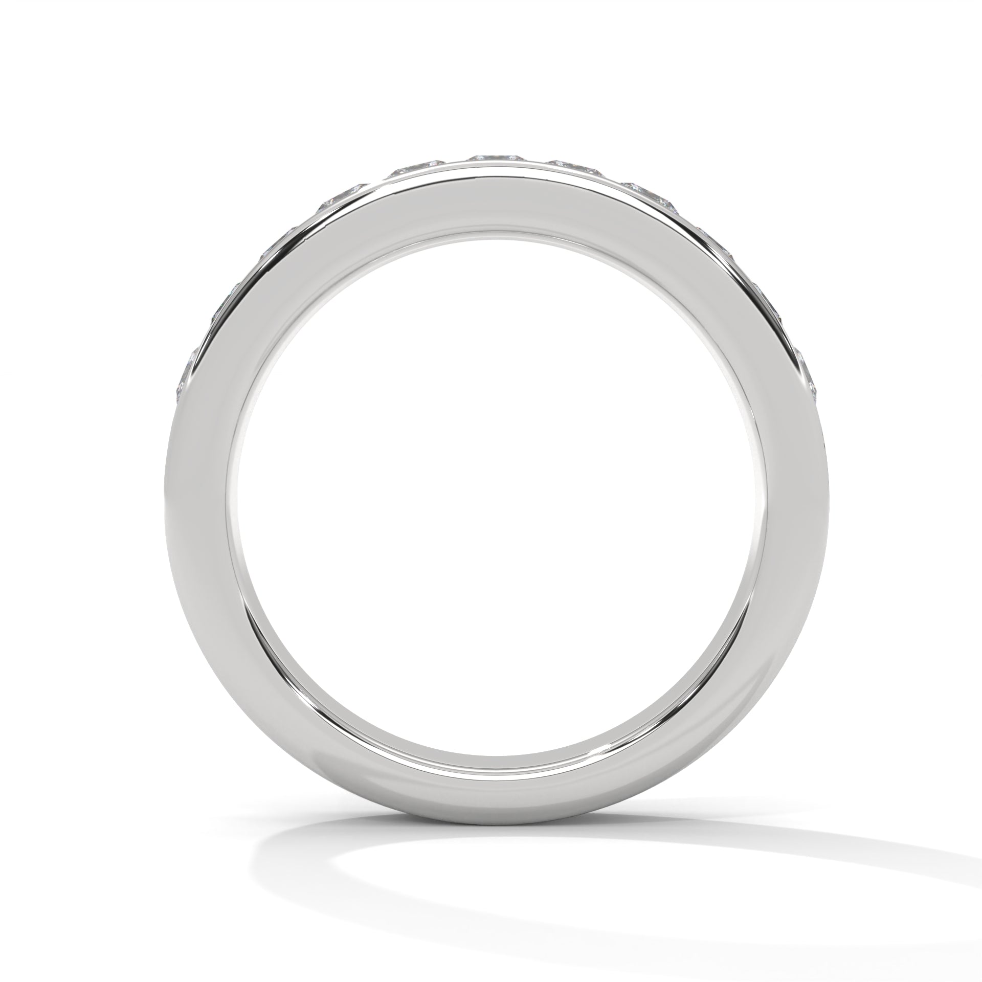 princess cut diamond wedding band in 10K White gold