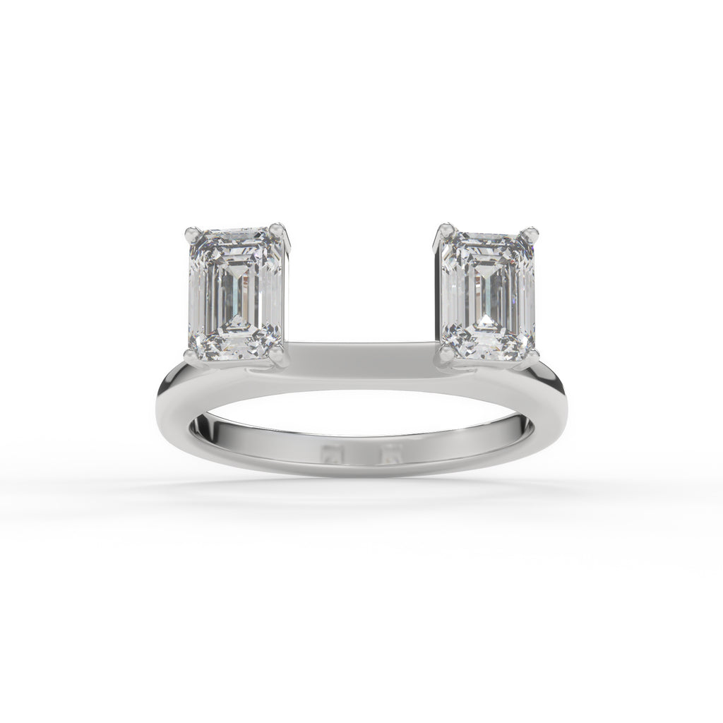 Moissanite emerald cut ring enhancer