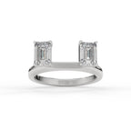 Moissanite emerald cut ring enhancer
