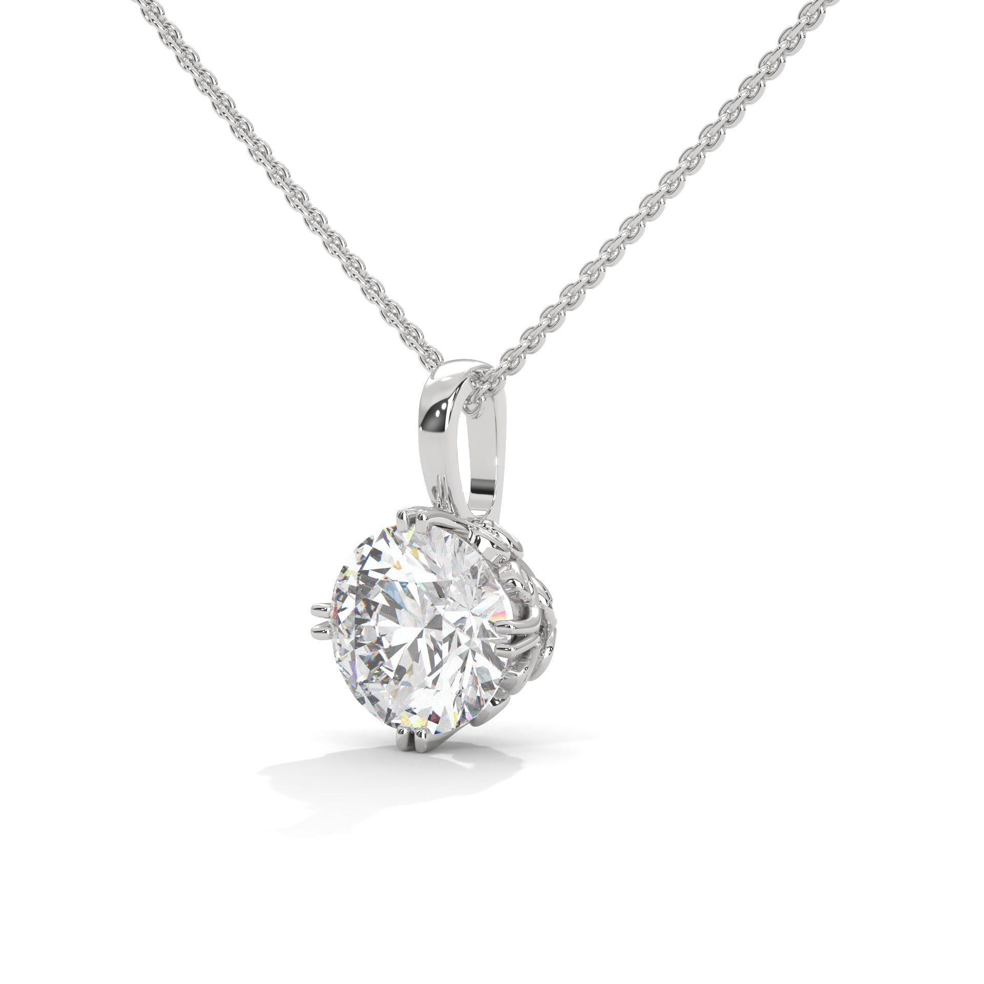 round brilliant diamond solitaire pendant