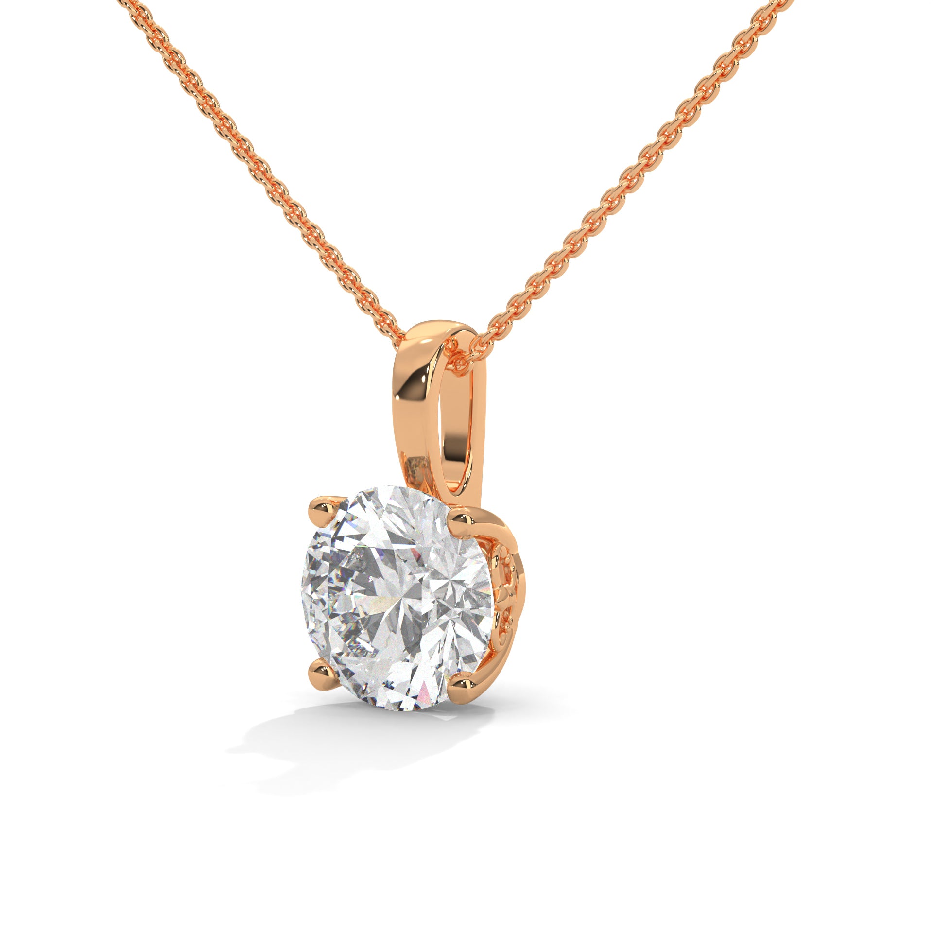 round cut Dioamond solitaire pendant