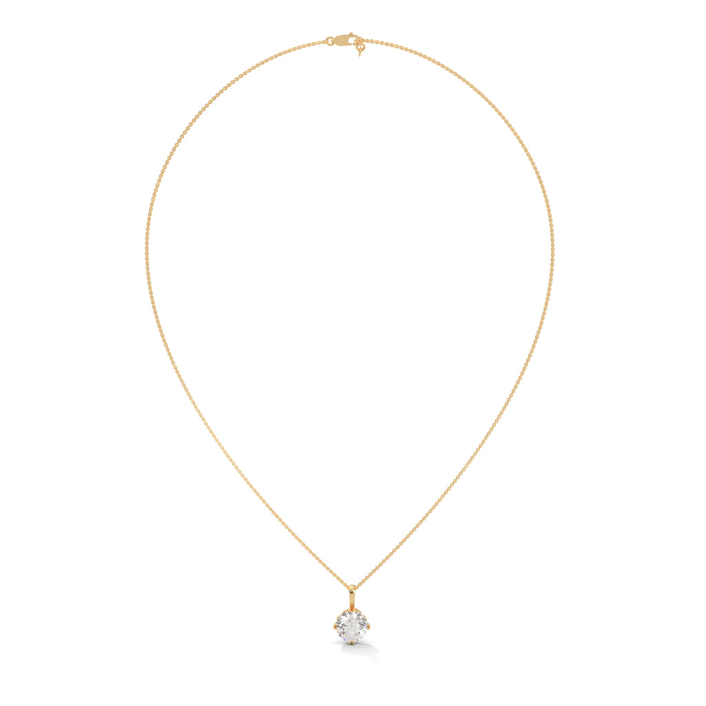 round cut Dioamond solitaire pendant in 10K gold