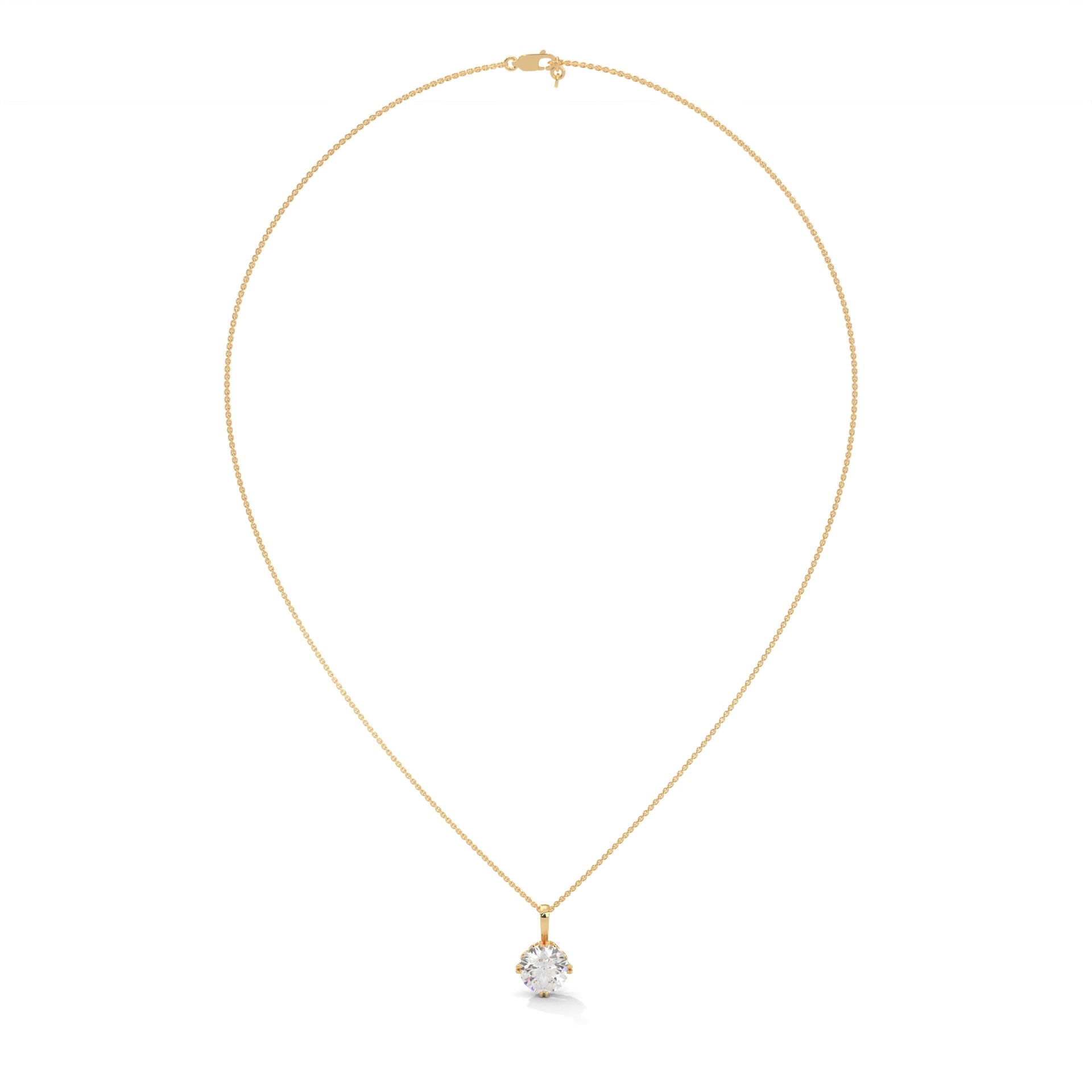 round cut Dioamond solitaire pendant in 10K gold