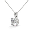 round cut Dioamond solitaire pendant in 10K white gold