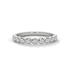 round cut diamond bezel set eternity wedding band