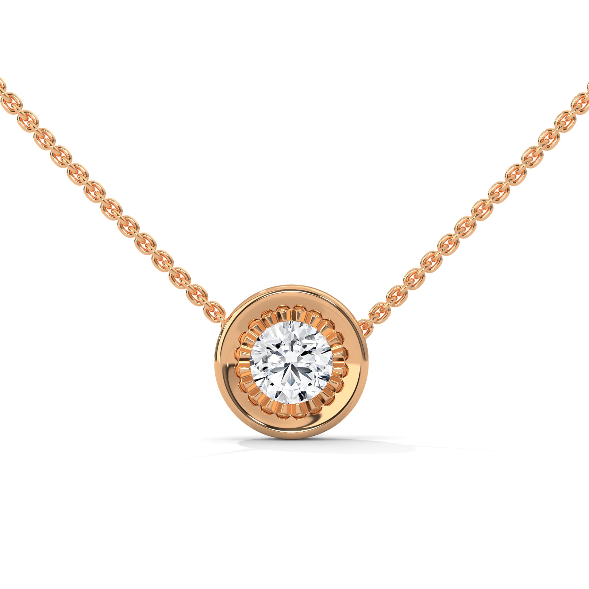 round cut diamond pendant
