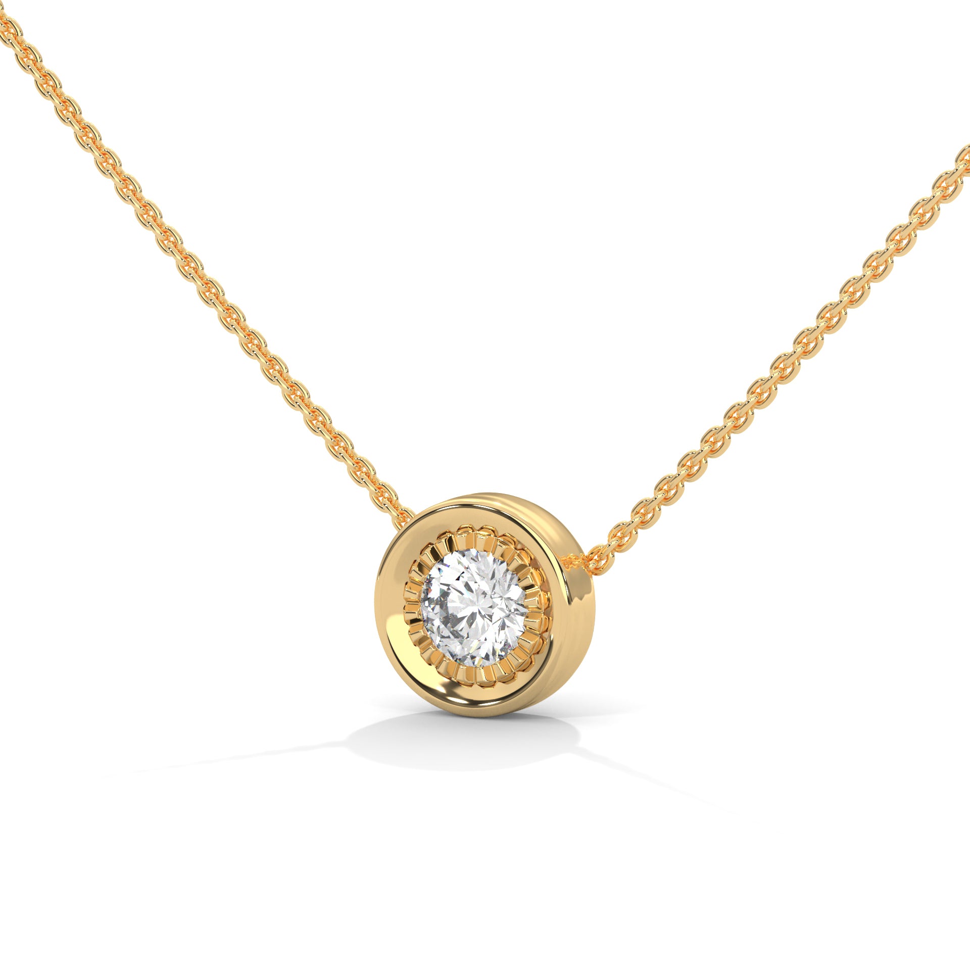 round cut lab grown diamond pendant