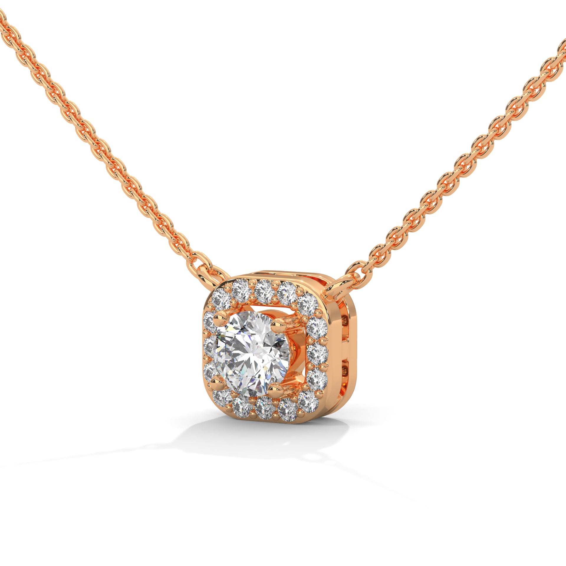 round cut lab grown diamond pendent