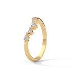 round cut moissanite curved half eternity band