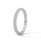 round cut moissanite eternity wedding band
