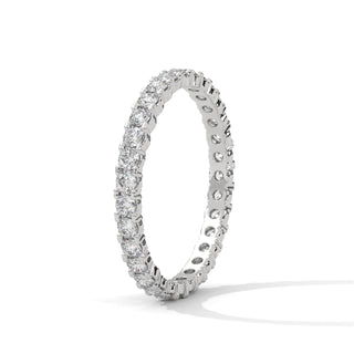round cut moissanite eternity wedding band
