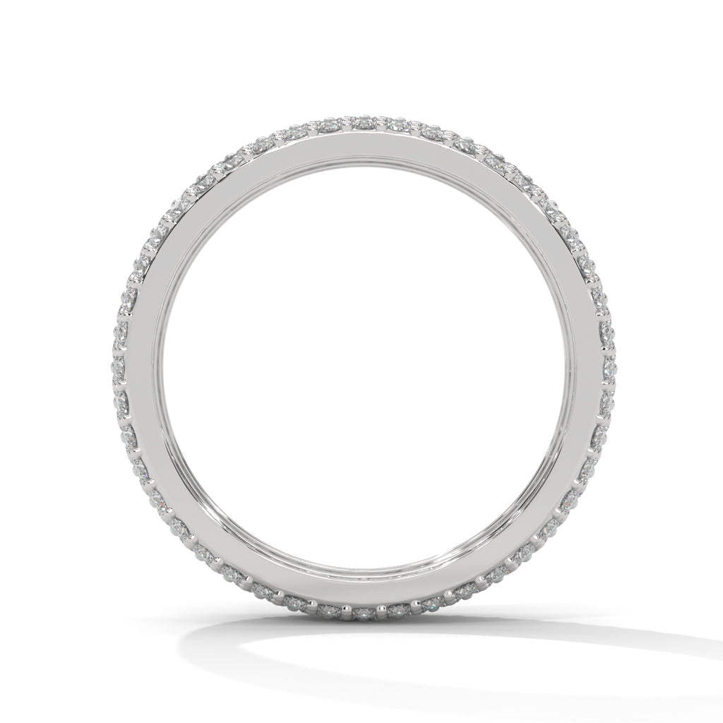 round cut moissanite pave eternity ring
