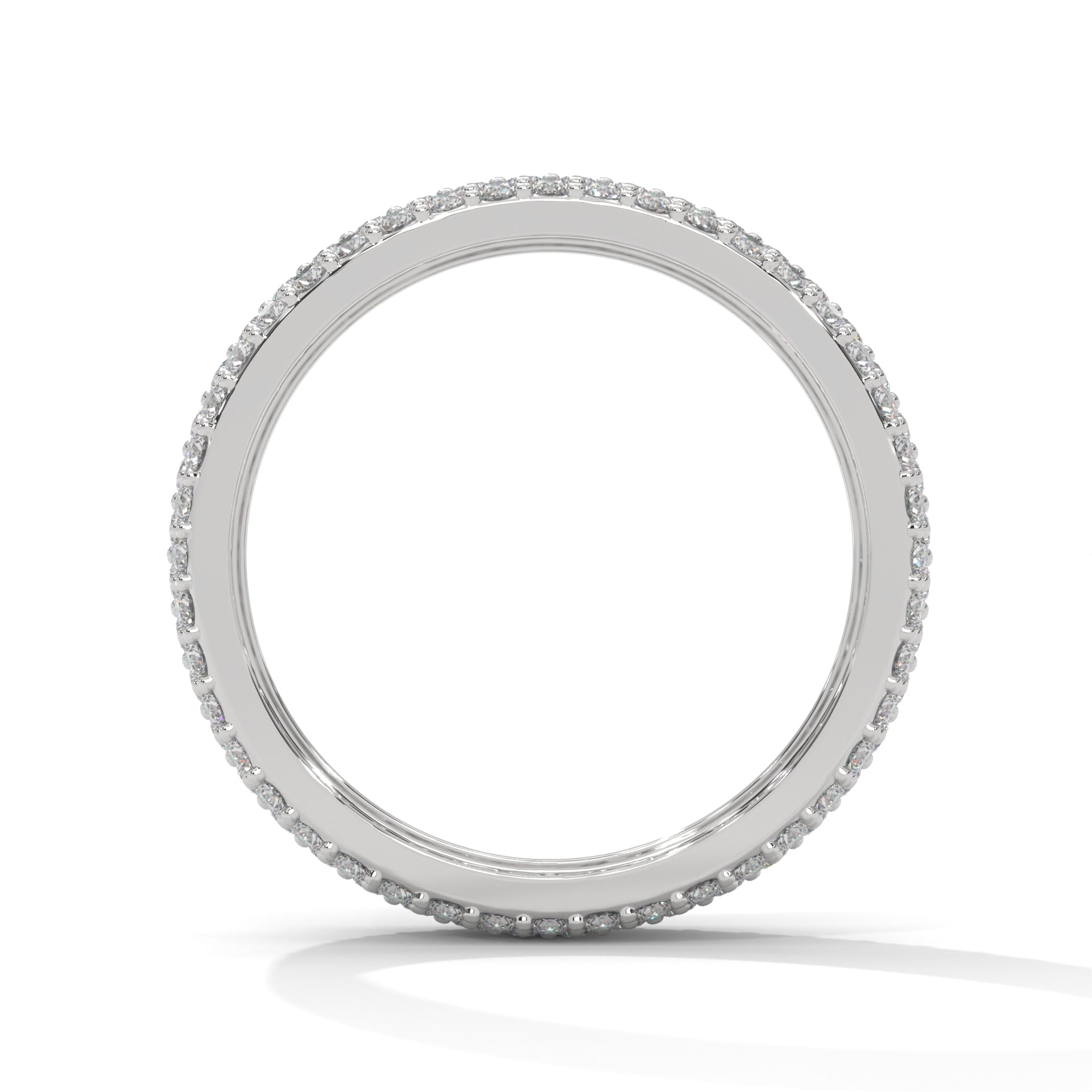 round cut moissanite pave eternity ring
