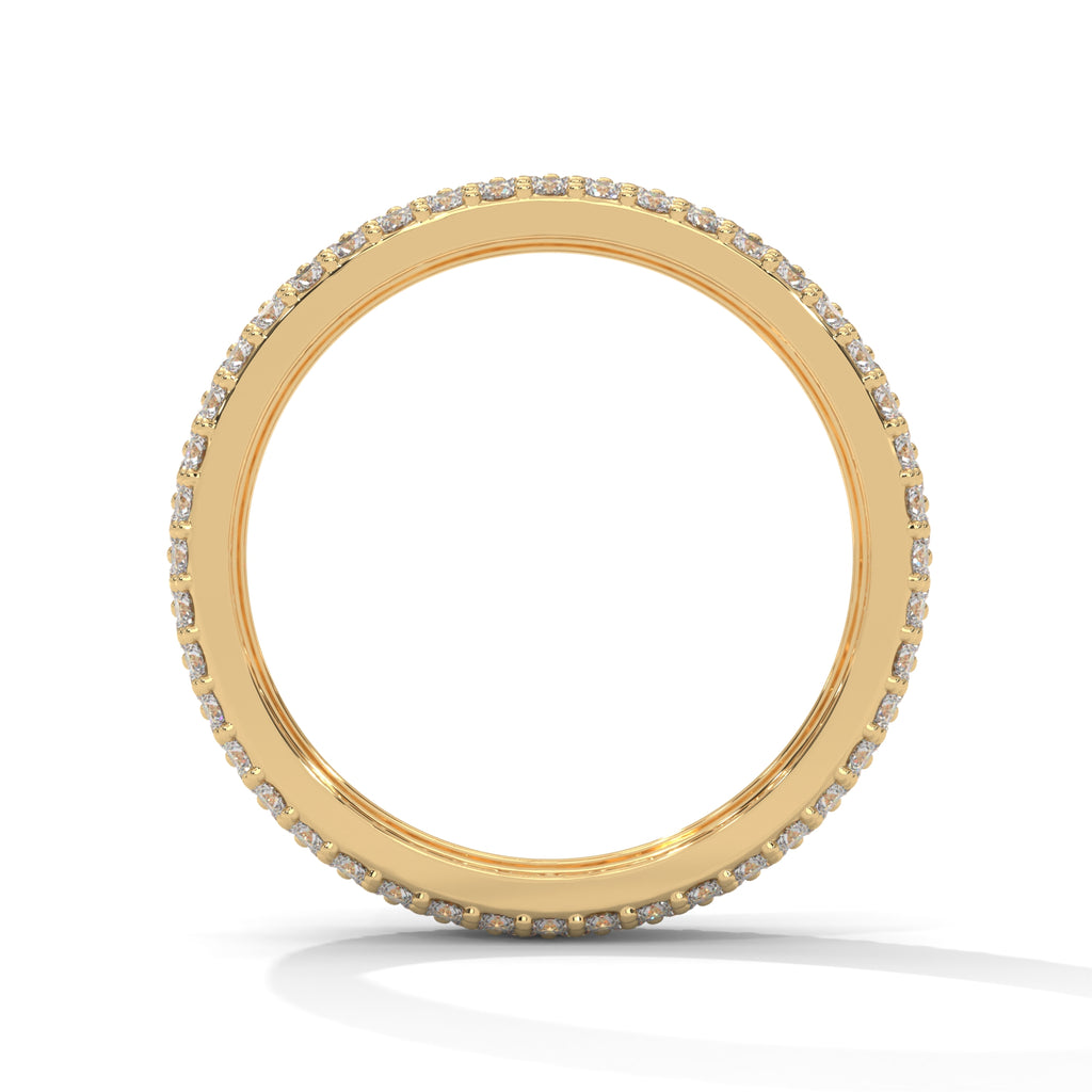 round cut multi row moissanite pave eternity ring