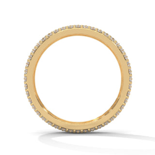 round cut multi row moissanite pave eternity ring