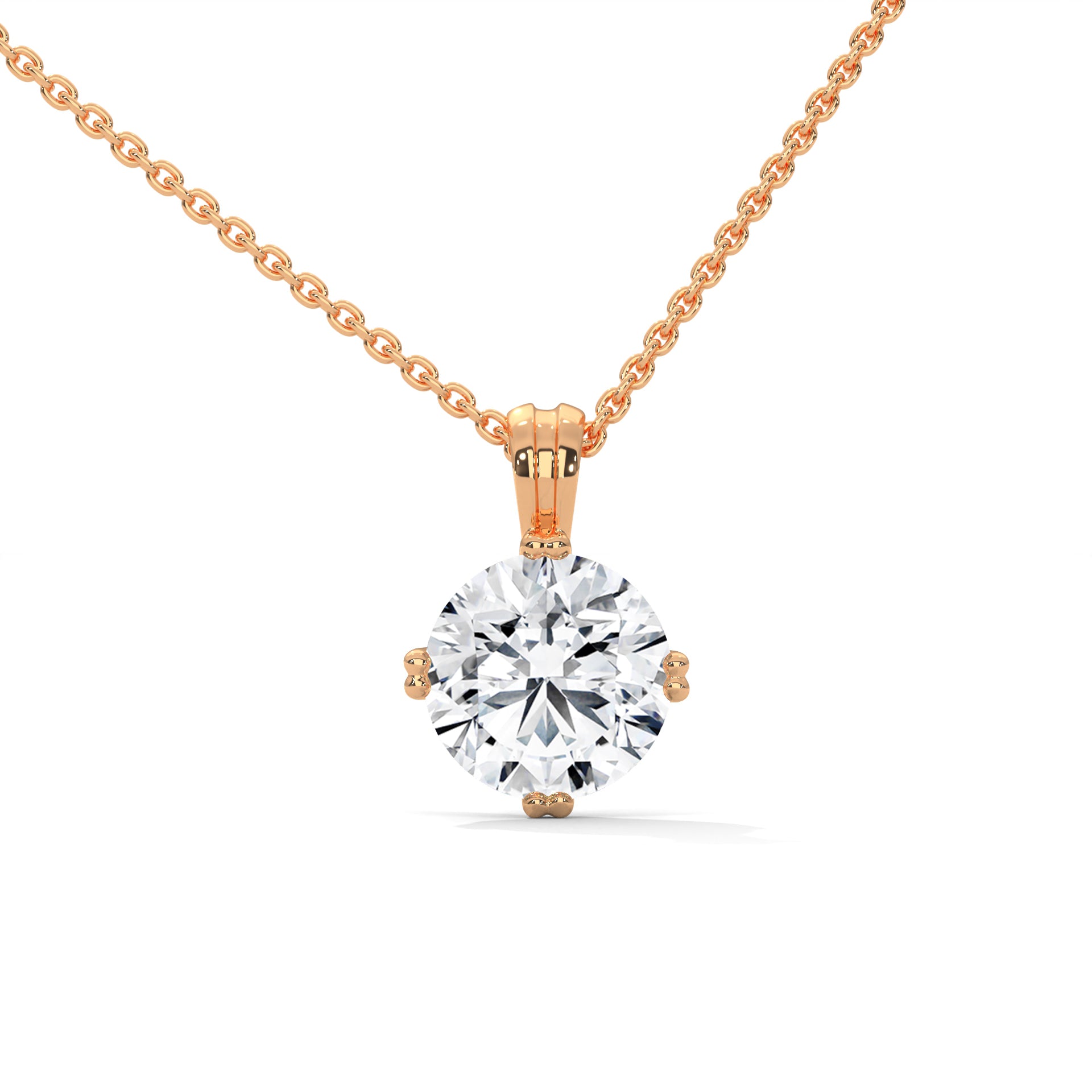 round cut solitaire pendant
